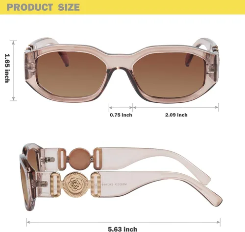 Vista 4 de mosanana Gafas de sol rectangulares de moda para mujeres y hombres, modelo TRACER