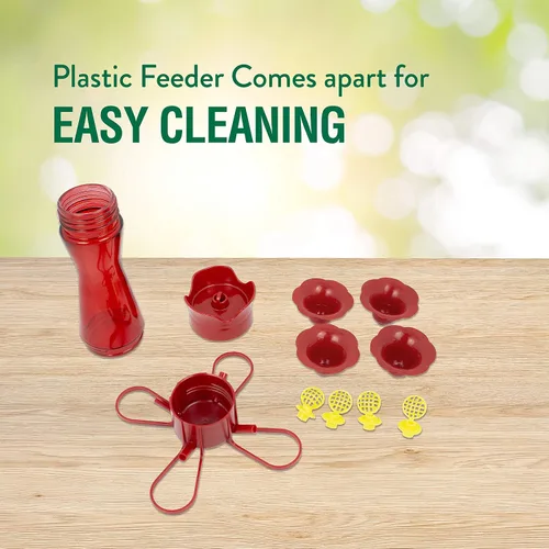 Vista 4 de Perky-Pet 403CP - Comedero de plástico para colibríes, 8 onzas, rojo (paquete de 6)