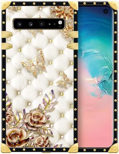 Vista 154 de Funda compatible con Samsung Galaxy S10 4G, TPU suave de lujo y parte trasera de policarbonato duro para niñas y mujeres, funda protectora a prueba
