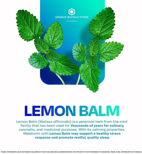 Vista 3 de Melatonina extra fuerte de 10 mg con bálsamo de limón – 120 tabletas vegetarianas, suplemento de melatonina de alta potencia para adultos, apoyo