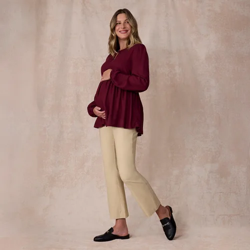 Vista 3 de Motherhood Maternity womens Super Stretch Secret Fit Over the Belly Ankle Straight Leg Pregnancy Dress Pants for Work