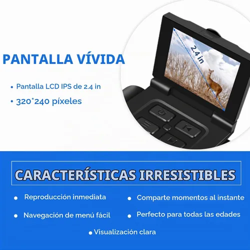 Vista 4 de Binoculares digitales con cámara y grabación de video, videocámara de 5MP de alta potencia de 12 x 32 para cámaras de observación de aves