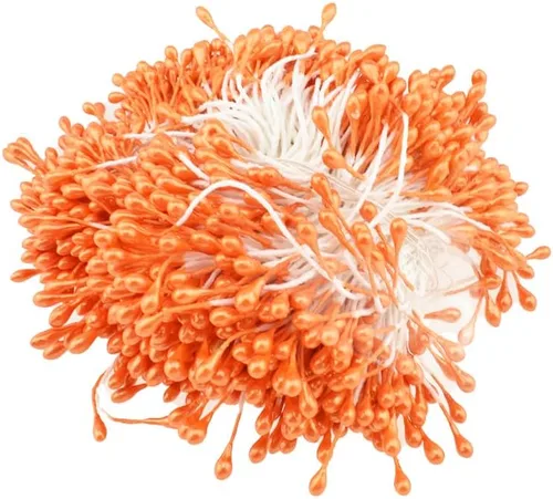 Vista 20 de HAHIYO 1000 piezas de 0.039 in negro perla doble cabeza flor Pistilo para hacer flores, decoración de álbumes de recortes, mini hecho a mano