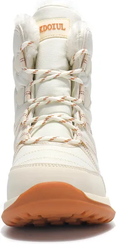 Vista 5 de TSIODFO Botas de moda para mujer, de invierno, impermeables, para exteriores, de cuero, color rosa dulce