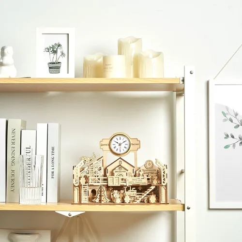 Vista 7 de Rompecabezas de madera 3D, kits de modelo de fábrica de Papá Noel, rompecabezas y rompecabezas para Navidad/cumpleaños, regalos para adultos