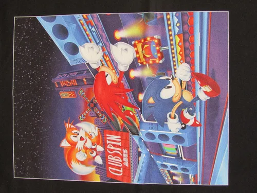 Vista 2 de Sonic Mania Game Tails, Sonic, Knuckles The Echidna - Camiseta gráfica negra para hombre