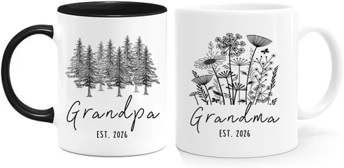 Vista 3 de Juego de tazas Promoted to Aunt & Uncle 2026 – Regalos de revelación de embarazo, tío y tía por primera vez, tazas de café con anuncio de bebé