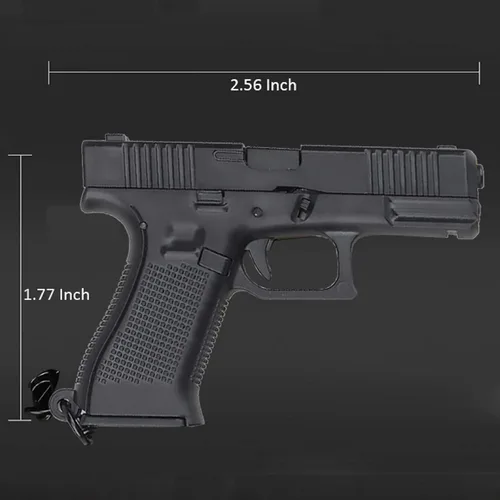 Vista 4 de SHANGMAOYO Mini llavero de pistola llavero con forma de pistola llavero táctico pequeño con forma de pistola regalo genial para hombres Negro