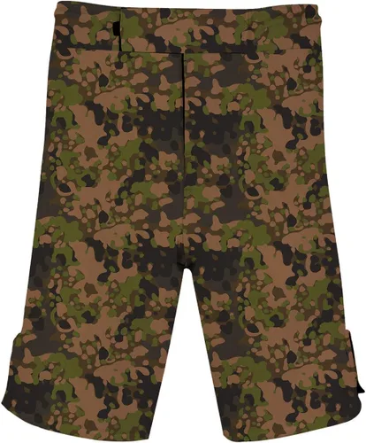 Vista 9 de O2TEE Pantalones cortos de lucha MMA para hombre, serie Roar, BJJ, No Gi, Grappling, Jiu Jitsu Onda abstracta