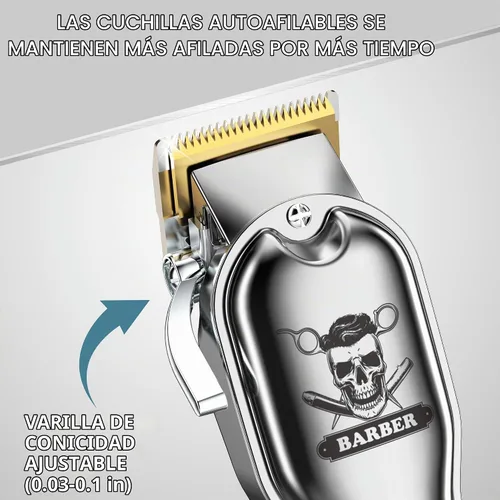 Vista 3 de Hatteker Kit de corte de pelo profesional para hombres, cortadora de pelo profesional IPX7, impermeable, inalámbrica, recortadora de pelo