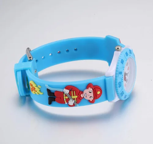 Vista 3 de Jewtme Lindos relojes para niños pequeños de 3 a 8 años analógicos para profesores de tiempo 3D, correa de silicona de dibujos animados para niñas
