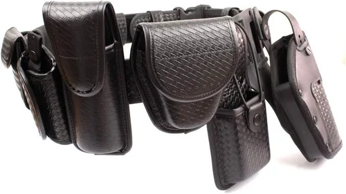 Vista 5 de Cinturón táctico de 10 en 1 para policía, equipo de seguridad, cinturón modular de aplicación de la ley con bolsillos Grande