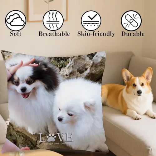 Vista 4 de Funda de almohada de sofá personalizada con mensaje personalizado que enriquece tu estilo de hogar mientras proporciona una idea de regalo cálida