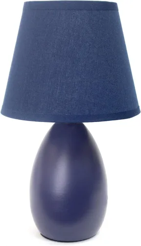 Vista 8 de Simple Designs LT1197-PRP Lámpara de Mesa de Cerámica Ovalada Mini Elegante y Estilizada Oblonga de 9.45" con Pantalla a Juego, para Sala de Estar