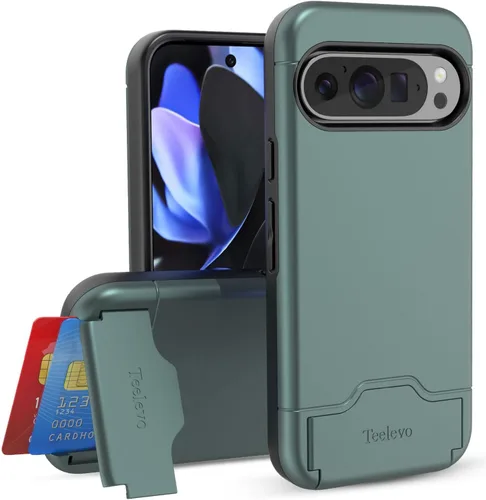 Vista 10 de Funda tipo cartera para Google Pixel 7a, funda de doble capa con ranura para tarjeta y soporte para Google Pixel 7a - Púrpura