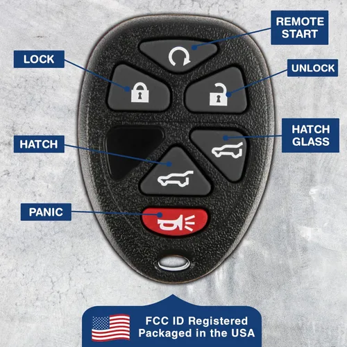 Vista 6 de KeylessOption Repuesto de llavero transmisor de 6 botones., Negro