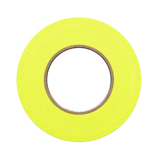 Vista 4 de Cinta de Gaffer de Tela Mate Premium Pro Gaff de ProTapes de 1" de Ancho con Adhesivo de Goma, 50 Yardas de Largo, Amarillo Fluorescente