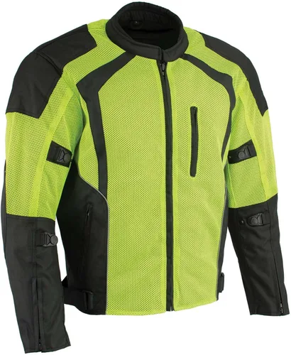 Vista 15 de Milwaukee Leather MPM1793 Chaqueta de Motociclista de Malla Blindada Negra para Hombre - Chaqueta de Motociclista para Todas las Estaciones