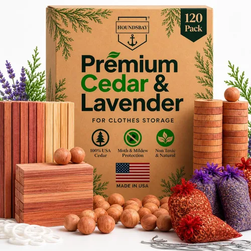 Vista 10 de Bloques de cedro para almacenamiento de ropa, armarios y cajones - Alternativa natural a las bolas de naftalina para guardar la ropa - Repelente