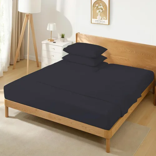 Vista 3 de Silentnight Sábanas de 4 piezas de 800 hilos, 100% algodón egipcio, para cama ajustable para cama de número de sueño, 28 pulgadas, sábana superior