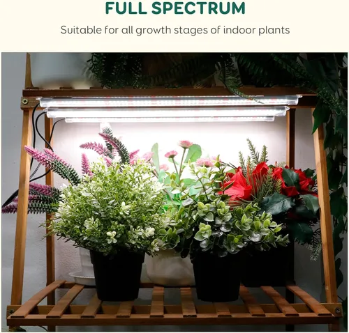 Vista 7 de Tiras de luz de cultivo de 2 barras para plantas de interior, luces de plantas de espectro completo de 16 pulgadas, luces de crecimiento similares