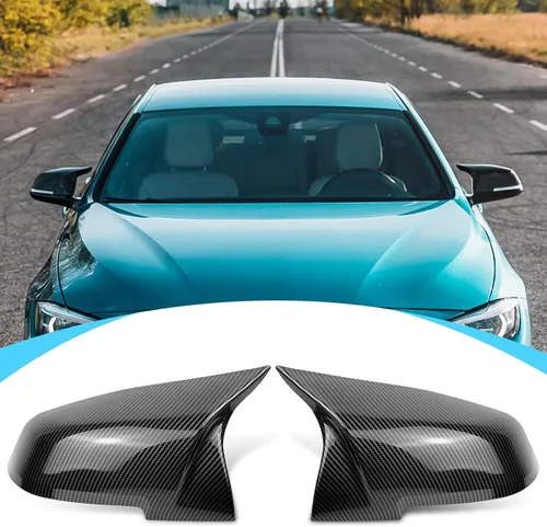 Vista 4 de Tapa de Cubierta de Espejo Retrovisor de Puerta de Repuesto para BMW F20 F22 F23 F30 F31 F32 F33 F36 F87 M2 X1 E84 (Fibra de Carbono)