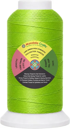 Vista 104 de Mandala Crafts Airforce Blue Tex 70 - Hilo de poliéster para tapicería 1500 Yds T70 UV Resistant Strong Thread for Leather Sewing, Marine