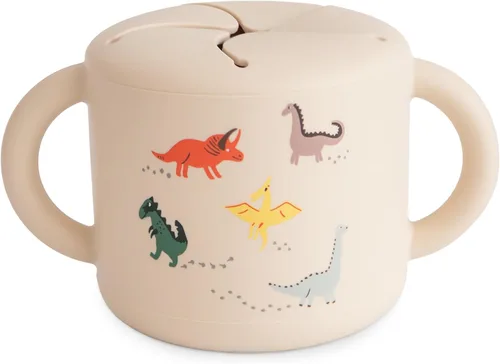 Vista 27 de mushie - Taza para merienda de silicona Contenedor de alimentos a prueba de derrames para niños pequeños y bebés (Abejas)