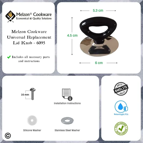 Vista 2 de Horizon Cookware pomo para tapa de reemplazo.