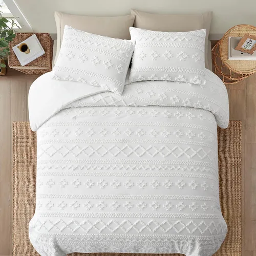 Vista 48 de Oli Anderson Juego de Edredón Beige Queen Acolchado Juego de Ropa de Cama Queen 3 Piezas, Edredón Boho Shabby Chic con 2 Fundas de Almohada