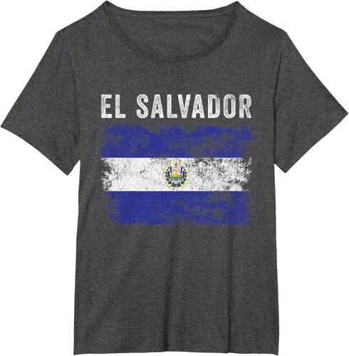 Vista 4 de Bandera de El Salvador envejecido - Hombres Mujeres - Camiseta de la bandera salvadoreña, Negro