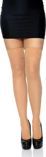 Vista 2 de Leg Avenue Medias transparentes de tacón cubano con costura trasera para mujer, Multi