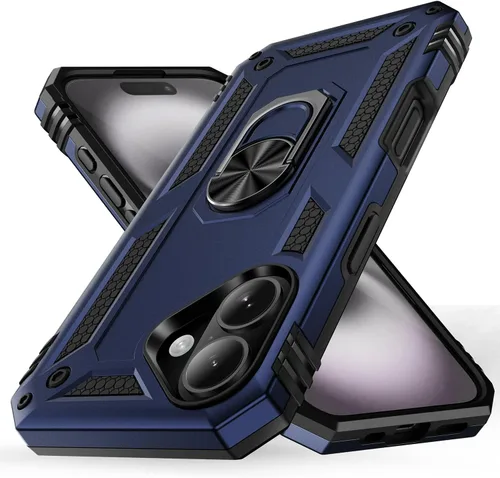 Vista 7 de Korecase Funda de teléfono para iPhone 16 con anillo de soporte, grado militar, a prueba de golpes, cuerpo completo, protección resistente para Negro