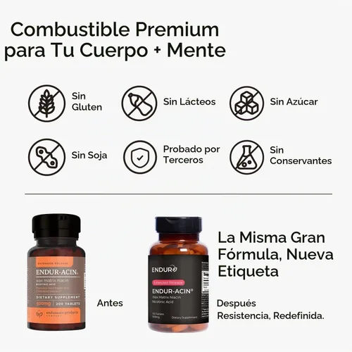 Vista 3 de ENDUR-ACIN® Niacina de liberación prolongada 500 mg, ácido nicotínico, 100