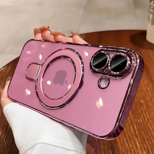 Vista 15 de Funda transparente con soporte magnético invisible para iPhone 14 Pro con protector de lente de cámara incorporado Compatible con MagSafe, cubierta