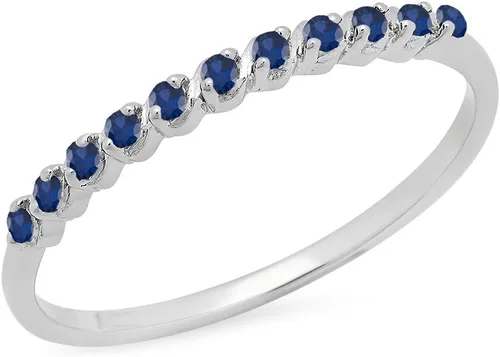 Vista 10 de Dazzlingrock Collection Anillo apilable de plata de ley para mujer, 0.12 quilates (ctw)