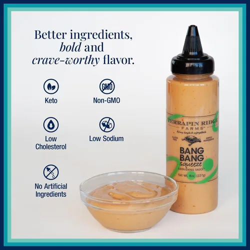 Vista 4 de Terrapin Ridge Farms Bang Bang Sauce - Una botella exprimible de 8 onzas