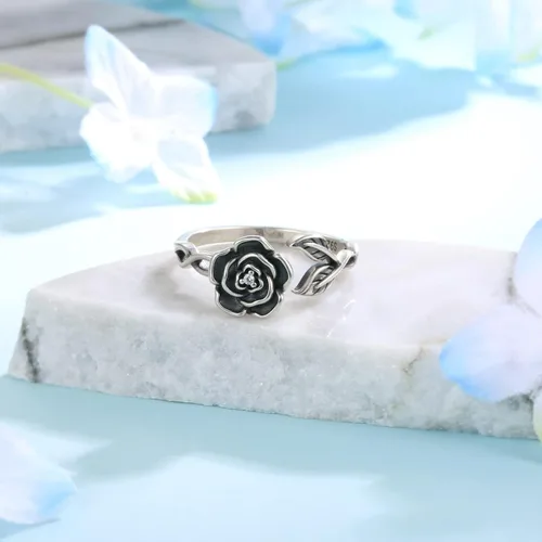 Vista 27 de Fidget Spinner Anxiety Rings for Women: Sterling Silver Lotus Moon Star Sunflower Ring Stress Relieving Calm Ring Jewelry Gifts for Daughter
