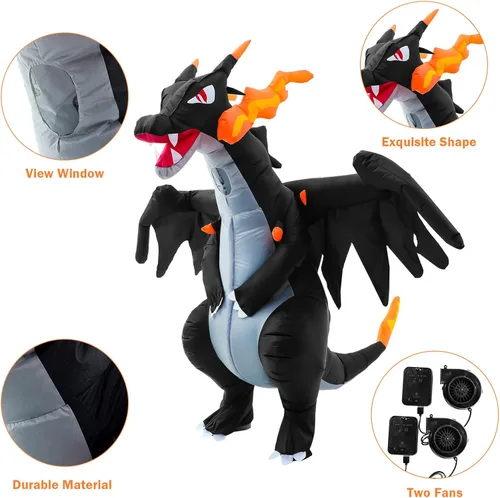 Vista 5 de XUANNIAO Disfraz inflable de animal para Halloween, cosplay, vestido de fiesta de cosplay, disfraz de lujo para adultos