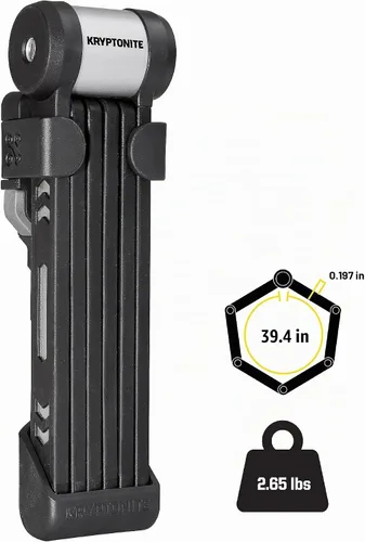 Vista 3 de Kryptonite Kryptolok 610 S - Cerradura plegable para bicicleta, 39.4 in