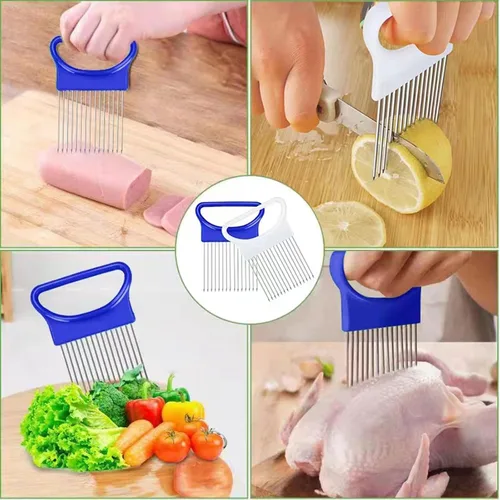 Vista 7 de 2 soportes de cebolla Ruooson para rebanar, puntas de acero inoxidable, cortador de verduras, peine, peine, peine, cortador de verduras, ablandador
