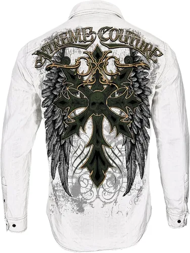 Vista 3 de Xtreme Couture by Affliction - Camisa con botones para hombre, color blanco