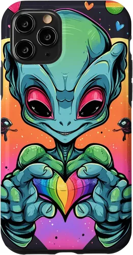 Vista 10 de iPhone 15 Alien LGBT Funny Gaylien para el Mes del Orgullo Caso
