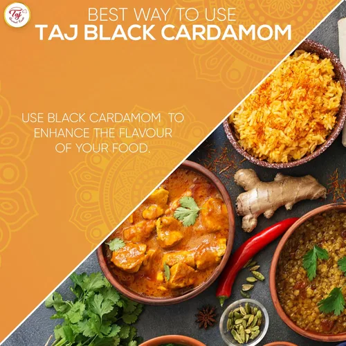 Vista 4 de TAJ Premium Indian Black Cardamomomo, Kali Elaichi, 3.5 onzas