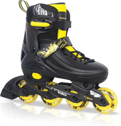 Vista 9 de MammyGol Patines en línea ajustables para niños, jóvenes y adultos, todas las ruedas se iluminan, patines de ruedas con cuchillas para interiores