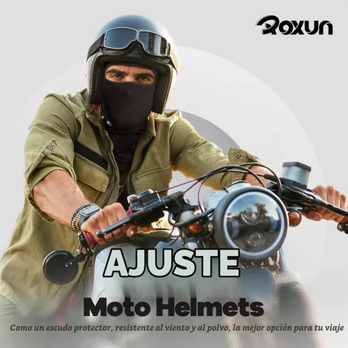 Vista 5 de ROXUN Pasamontañas de esquí, paquete de 2 unidades para motocicleta de Negro+calavera