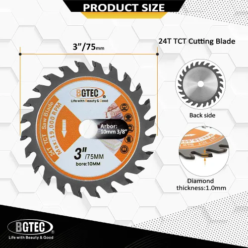 Vista 62 de BGTEC Hoja turbo de granito de diamante, disco de corte de 3 pulgadas/2.953 in para hormigón, hormigón reforzado, piedras artificiales duras