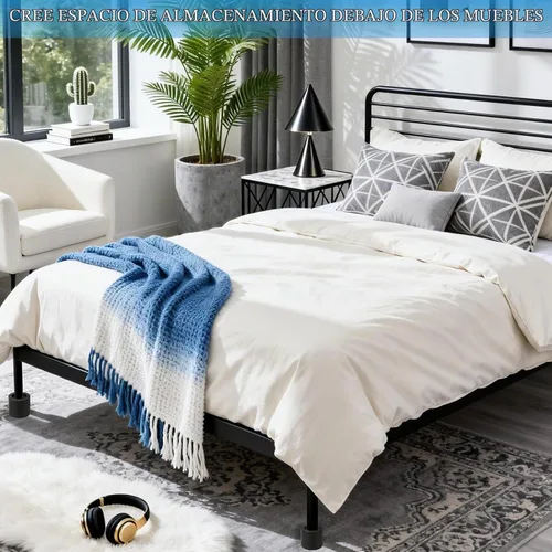 Vista 6 de Elevadores de cama ajustables para muebles, elevadores resistentes, altura de 2 pulgadas