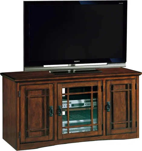 Vista 12 de Leick Home 87360 - Soporte de TV con almacenamiento cerrado para televisores de 65 pulgadas, color marrón cereza Westwood Cereza marrón/negro