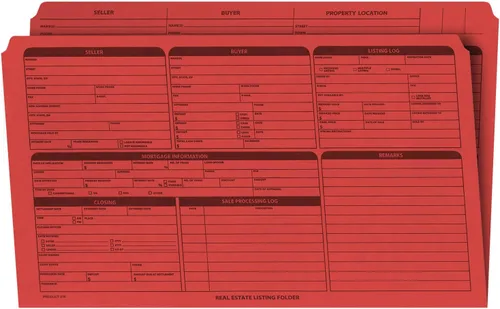 Vista 16 de NextDayLabels - Carpeta de listado de bienes raíces - Lista de panel derecho, preimpresa en cartulina duradera con lista de verificación de cierre